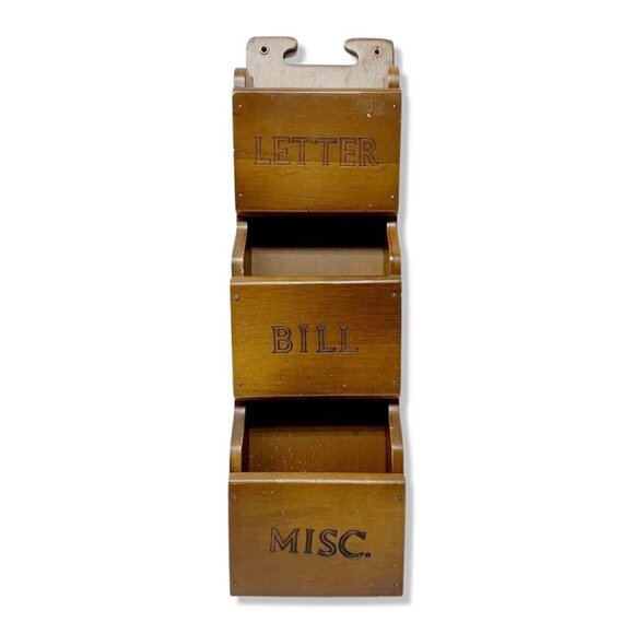 Vintage Hellerware Letter Bill Misc Mail Sorter Wooden Wood - Picture 1 of 9